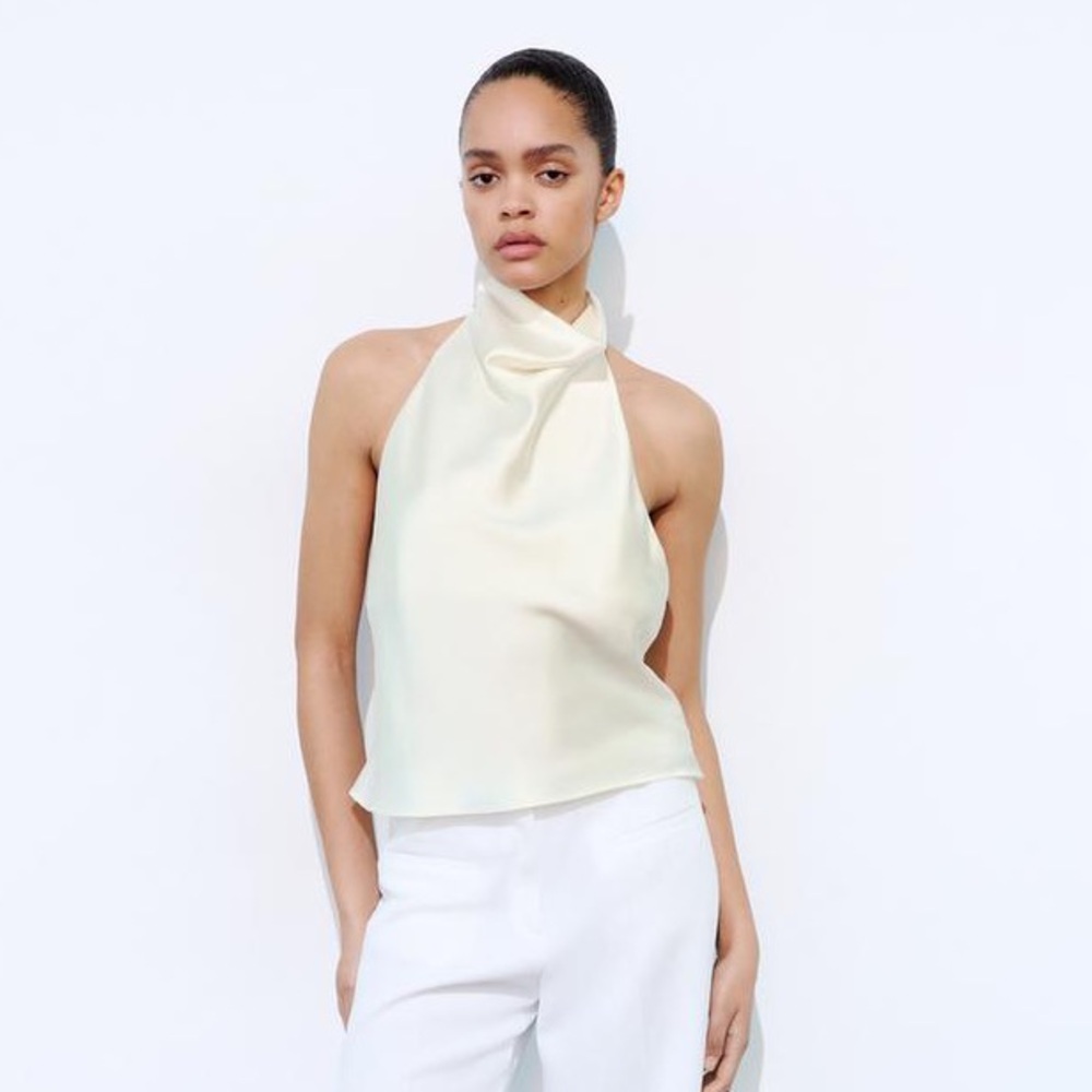 Zara Satin Halter Top